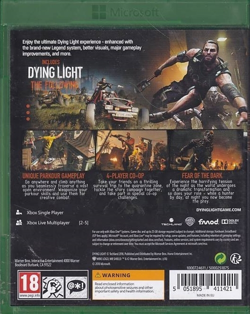 Dying Light The Following Enhanced Edition - Xbox One (A-Grade) (Genbrug)